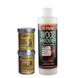PC-Products PC-Woody Wood Repair Epoxy Paste, Two-Part 12 oz, and PC-Petrifier